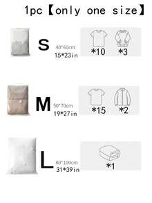 1入組平底真空旅行衣服收納袋,行李收納,節省空間帶壓縮 - 無色 - 查看 5