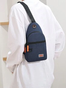 胸包男士背包新款尼龙帆布胸包休闲运动旅行胸包单肩斜挎包商务休闲简约办公带耳机端口可调节肩带斜挎包男士户外礼物爸爸礼物父亲礼物男士礼物情人节礼物腰包腰包旅行度假必备品