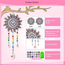 DIY Rhinestone Painting Wind Chimes Crystal Suncatcher Wind Chimes Kit Double Sided Rhinestone Hanging Arts and Crafts for  Window Home Garden Decor - Multicolor - View 3