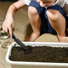 4入組塑料手柄園藝工具套裝,包括鏟子、鏝子、耙子等,適用於種植蔬菜、花卉、多肉植物 - 黑色 - 查看 3