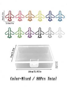10/30/80Pcs Creative Plane Paper Clips Assorted Colors Cute Metal Plane Shaped Bookmark Clips For Party Invitation Card Student Gift Notebook Office Accessories Document Organization Back To School,Back To School,School Supplies