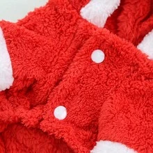 1 Miếng Lông cừu san hô áo có mũ Dày lên Áo liền quần Với Thiết kế Antlers , Thích hợp Đối với Nhỏ bé Và Kích thước trung bình Thú cưng , Giữ Ấm - Đỏ - Xem 6