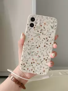Flower Pattern Anti-Drop Straight Edge Thickened Phone Case Protector With Lanyard, Compatible With Iphone, Compatible With Huawei, Compatible With Samsung,International Version, Not The Domestic Version - Multicolor - View 2