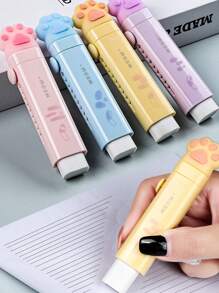 1pc Extendable Pink Cartoon Rubber Eraser, No Residue, No Debris, And Super Clean - Pink - View 7