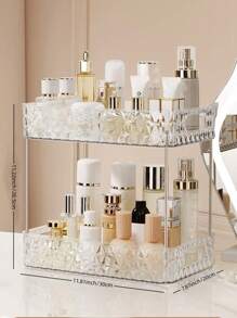 1pc Luxurious Acrylic Diamond Pattern Multi-Layer Skincare & Cosmetic Storage Rack, Suitable For Home Use,Room,Home,Bedroom,Bathroom,House,Pink Room,Living Room Decor,Travel Stuff,Gift Bag,Gifts For Mom,Dad,Men,Friends,Teacher,Birthday,Wedding,Desk,Shelves,Accessories,Gift Boxes,Funny Gift,Storage ,Jewellery Box,Pouch,Makeup Brush Holder,Brush Holder,Perfume Organiser,Pouch Bag