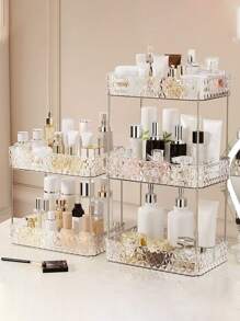 1pc Luxurious Acrylic Diamond Pattern Multi-Layer Skincare & Cosmetic Storage Rack, Suitable For Home Use,Room,Home,Bedroom,Bathroom,House,Pink Room,Living Room Decor,Travel Stuff,Gift Bag,Gifts For Mom,Dad,Men,Friends,Teacher,Birthday,Wedding,Desk,Shelves,Accessories,Gift Boxes,Funny Gift,Storage ,Jewellery Box,Pouch,Makeup Brush Holder,Brush Holder,Perfume Organiser,Pouch Bag