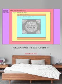 1 件布艺挂毯，波西米亚风曼陀罗图案家居壁毯，房间旗帜，房间装饰，挂毯，墙壁装饰，墙壁艺术，房间用品，房间旗帜，家居装饰，壁毯 - 黑與白 - 查看 3