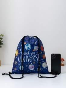 1 Children's Printed Thickened Waterproof Bag Pull String Bag Shoulder Bag Strap Pocket Backpack Sports Backpack - Multicolor - View 2