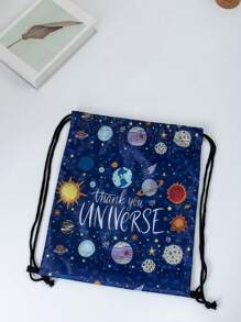 1 Children's Printed Thickened Waterproof Bag Pull String Bag Shoulder Bag Strap Pocket Backpack Sports Backpack - Multicolor - View 3