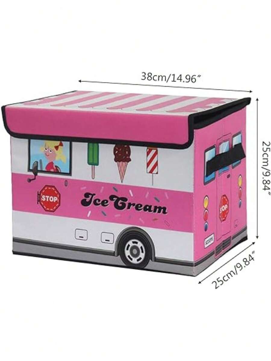 Juguetero Baúl Organizador Bus Contenedor De Ropa Caja Niños - Rosa - Ver 1