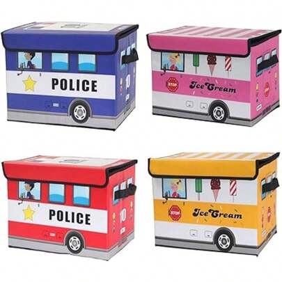 Juguetero Baúl Organizador Bus Contenedor De Ropa Caja Niños