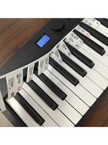 Beginner Piano Note Guide, Removable Piano Key Note Labels, 88 Full Size, Made Of Silicone, No Adhesive Needed, Reusable - Multicolor - View 8