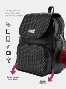 Women Fashion Backpacks - màu đen - Xem 2