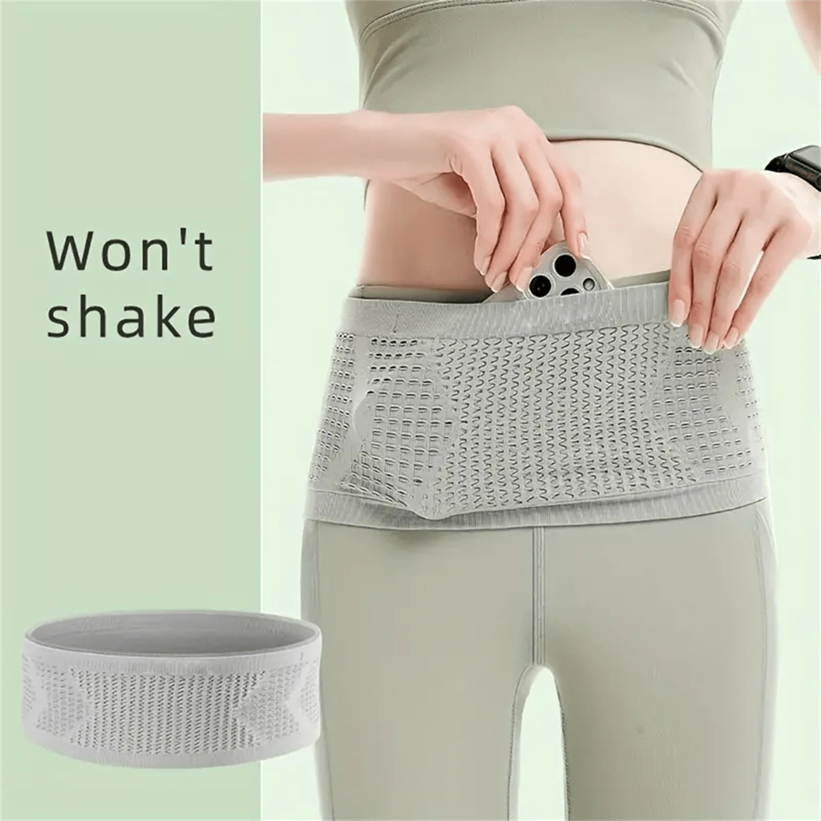 1 Miếng Thể thao Túi đeo lưng , Đa chức năng Điện thoại di động Túi bảo quản , Không trượt Thoáng khí  chạy Túi Fanny , Đàn hồi Khỏe mạnh Túi đeo lưng - Xám - Xem 1