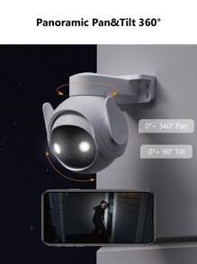 件白色 Imou Cruiser 2 5mp 360° 戶外網路攝影機，具有防風防雨功能，智慧彩色夜視，人體檢測，運動跟踪，雙向通話，視訊監控，Wifi 網路攝影機 - 美標插頭 - 查看 8