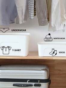 1pc Cartoon Wardrobe Logo Removable Personalized Home Decor Sticker - Black - View 2