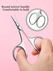 klimonla 不鏽鋼死皮鉗,用於修腳和指甲藝術,帶有尖頭和彎曲頭,四邊刀片,銀色 - 銀色 - 查看 4