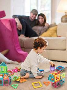 30入組大型磁力積木套裝，中性，DIY磁力建築玩具，隨機顏色，適用於學校、學生、文具、學習用品 - 彩色 - 查看 9