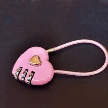 Cadeado Multifuncional com fechadura em forma de coração para mala de mão, mochila de viagem, escolar, academias e cadeados de esporte TSA com configuração de combinação própria. Cadeado de bagagem aprovado pela TSA, portátil para essenciais de viagem, suprimentos escolares, academia e equipamentos de ginástica.