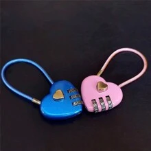 Cadeado Multifuncional com fechadura em forma de coração para mala de mão, mochila de viagem, escolar, academias e cadeados de esporte TSA com configuração de combinação própria. Cadeado de bagagem aprovado pela TSA, portátil para essenciais de viagem, suprimentos escolares, academia e equipamentos de ginástica.
