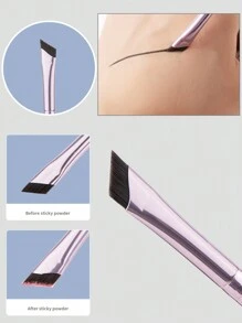 Bộ 2 cọ chải lông mày góc xiên & đầu phẳng & cọ kẻ mắt, cọ phấn mắt - Màu tím - Xem 2