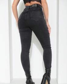 Women Jeans - 深灰色 - 查看 2