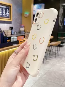 1个多色条纹笑脸图案米色手机壳，兼容苹果/三星/小米/红米/vivo/OPPO A16，国际版，非国内版 - 米色 - 查看 5