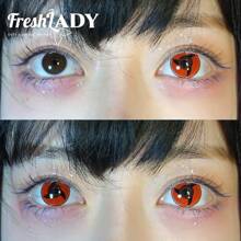 FRESH LADY Freshlady輪廓分明動漫cosplay隱形眼鏡1年用 - 紅色 - 查看 5