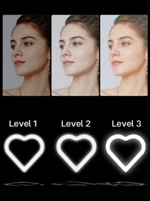 1pc Rechargeable Led Selfie Light For Smartphones And Live Streaming With Beauty Mode, Great For Video Conferencing - White - View 3