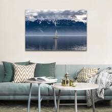 1入組帆船印花畫布藝術,風景畫作,牆壁裝飾,不含框,40x60cm,適用於客廳、臥室和家居裝飾