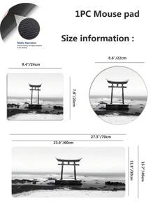 1件黑白風格印花防滑遊戲辦公滑鼠墊,有4種尺寸可選 - 橘色 - 查看 2