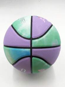 1pc Inflatable Standard Size 7 Pu Basketball, Green & Purple Street Style Ball For Outdoor Exercise - Purple - View 2