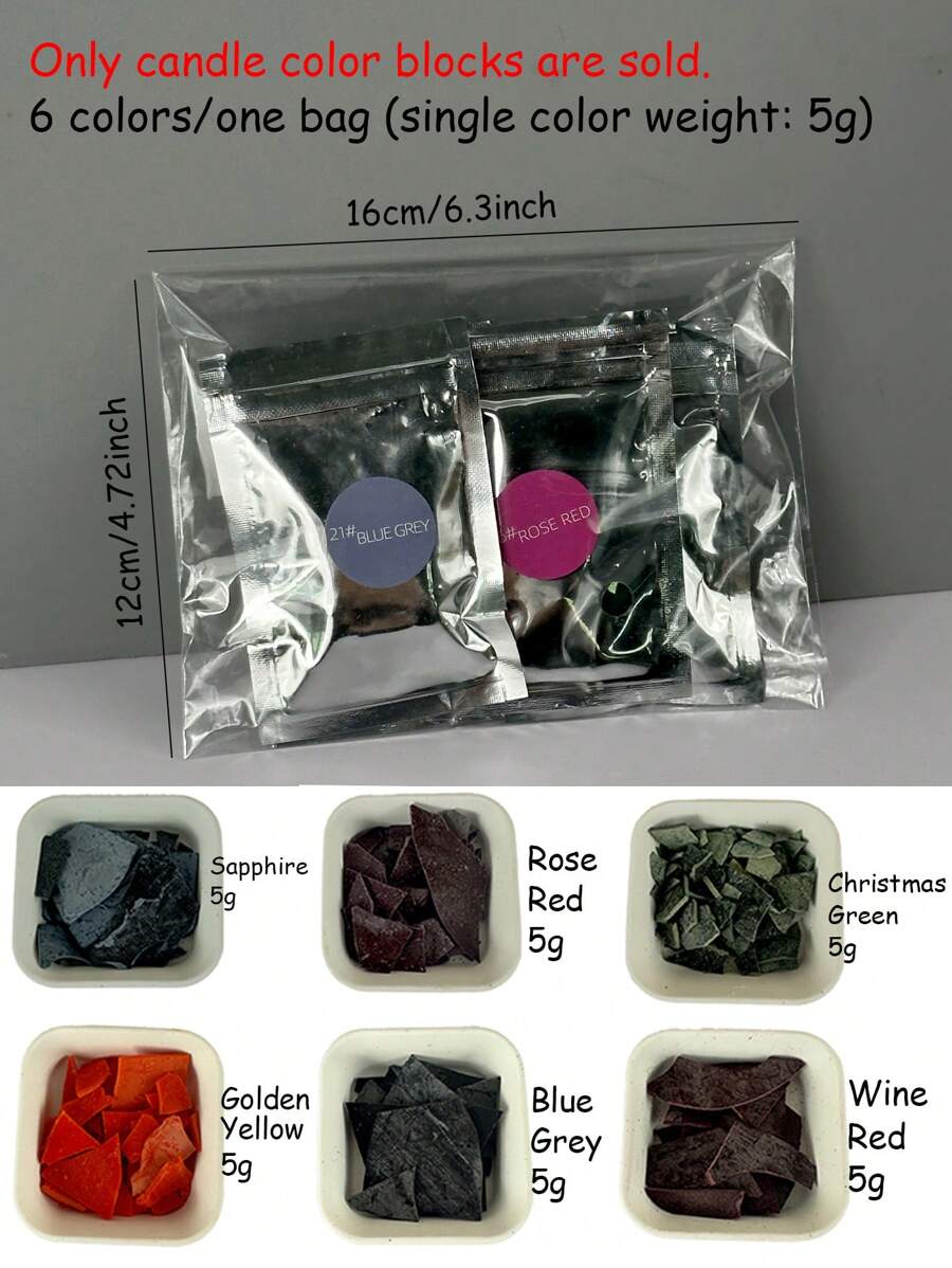 6 colors/set Candle Dye Chips DIY Candle Wax Pigment Colorant Natural
