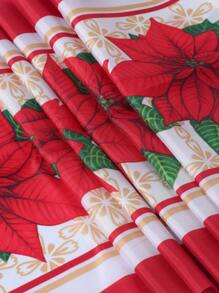 1入組聖誕長方桌布防水滌綸桌布擦拭乾淨桌布適用於假期廚房 - 彩色 - 查看 2