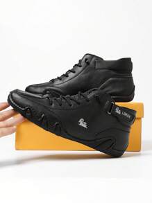Men's High-top Casual Boots & Ankle Boots, Outdoor Fashionable Shoes With Mark Stitching And Non-slip Sole For College, Street Style, Sports Parties - Large And Small Sizes Available