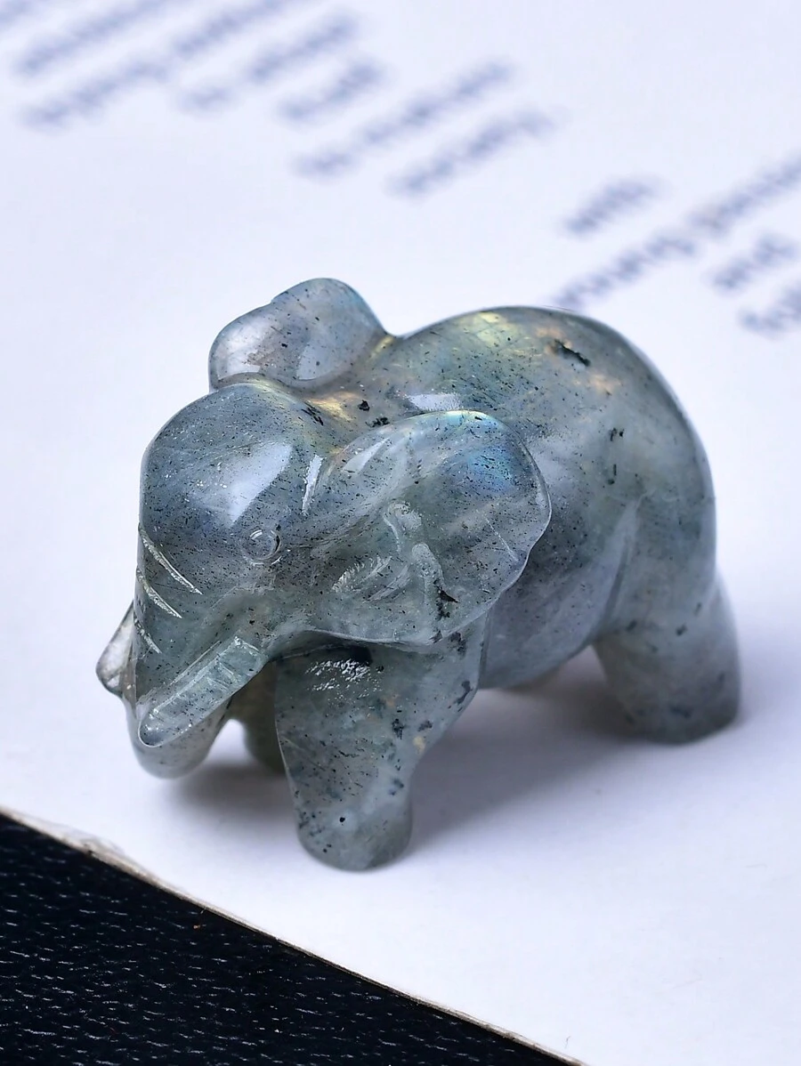 Exquisita talla de elefante en cristal natural, diseño único, cristal curativo, piedras que contienen energía, piedra de meditación y sanación energética, perfecta para decoración del hogar y regalo, para decoración de bolsillo, para regalo de vacaciones, de la marca CUPIDCRYSTAL