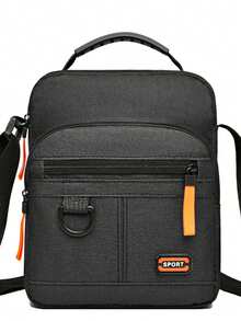 韓版休閒大容量多層防水斜跨包牛津布包男女公務收藏錢包斜揹包單肩包側背包方形包,適合度假旅行必備的學生校園背包,男朋友男性禮物的夏季禮物 - 黑色 - 查看 3