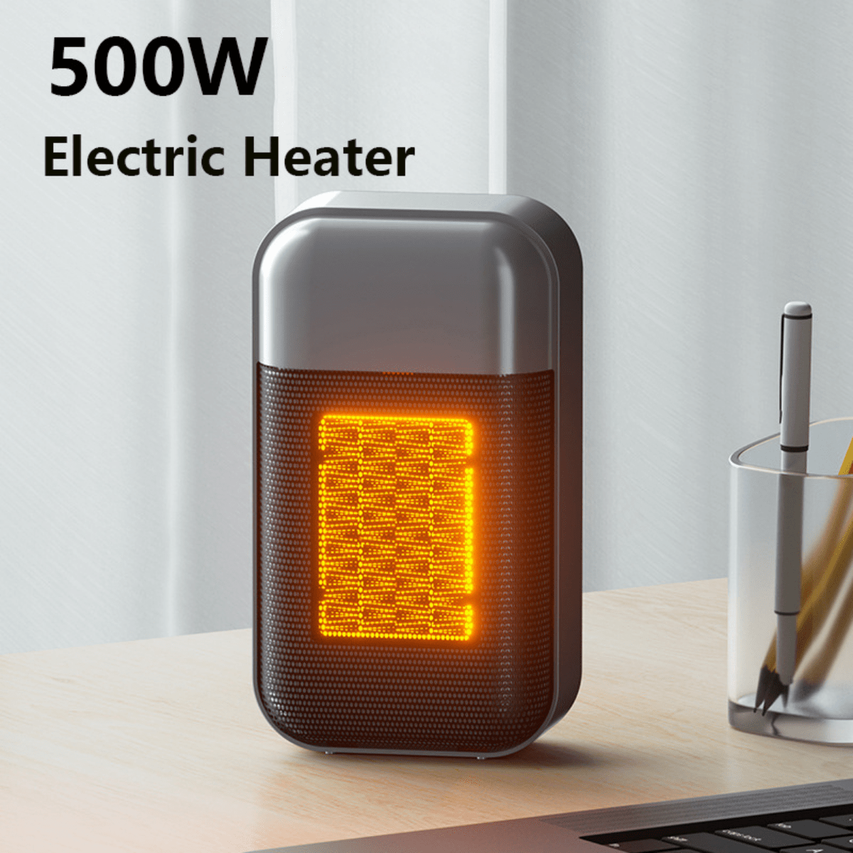 500W Electric Fan Heater Space Heater PTC Fast Heating 220V Office Desktop Portable Electric