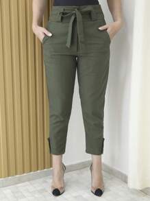 Women Pants - 軍綠色 - 查看 3