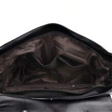 Goth Gothic 1pc Lady Skull & Rivet Decorated Flip Over Handbag With Detachable Shoulder Strap, Multi-Use Crossbody Bag, Perfectly Matching With Halloween Costumes Women