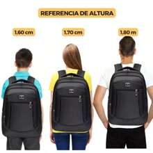 Mochila Bolsa Mala Reforçada Notebook Impermeável S/Cabo Unisex - Preto - Visão 10