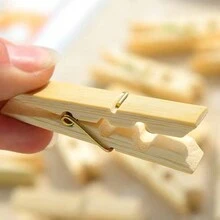 Photo Clips Twine Wooden Clips Photo Clips Creative Colorful Small Wooden Clips Decorative Photo Wall Clips - Yellow - View 7