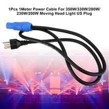1Pcs 1Meter Power Cable For 350W/330W/280W/230W/200W Moving Head Light US Plug - 黑色 - 查看 1
