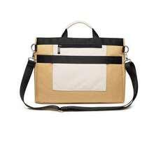 14英寸和15.6英寸防水涤纶笔记本电脑包，适用于办公室、旅行、派对，配有肩带和手柄，教室笔记本电脑包，教室包，教师储物包，教室整理包 - 紫色 - 查看 4