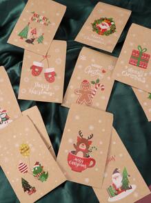 48pcs Christmas Themed Mini Gift Bags With Stickers For Decoration And Packaging - Multicolor - View 8