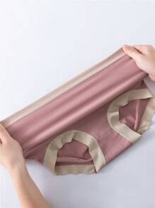 6 pièces/paquet Culotte Couleur Mixte Femme Sans Couture Triangulaire , Taille Haute Push-Up