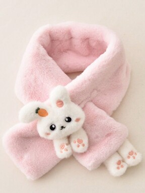 1 Stück Unisex-kaninchen-förmiger Plüsch-warmer Cartoon-schal Für Den Täglichen Gebrauch