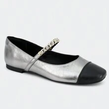 Women Flats - Silver - View 1