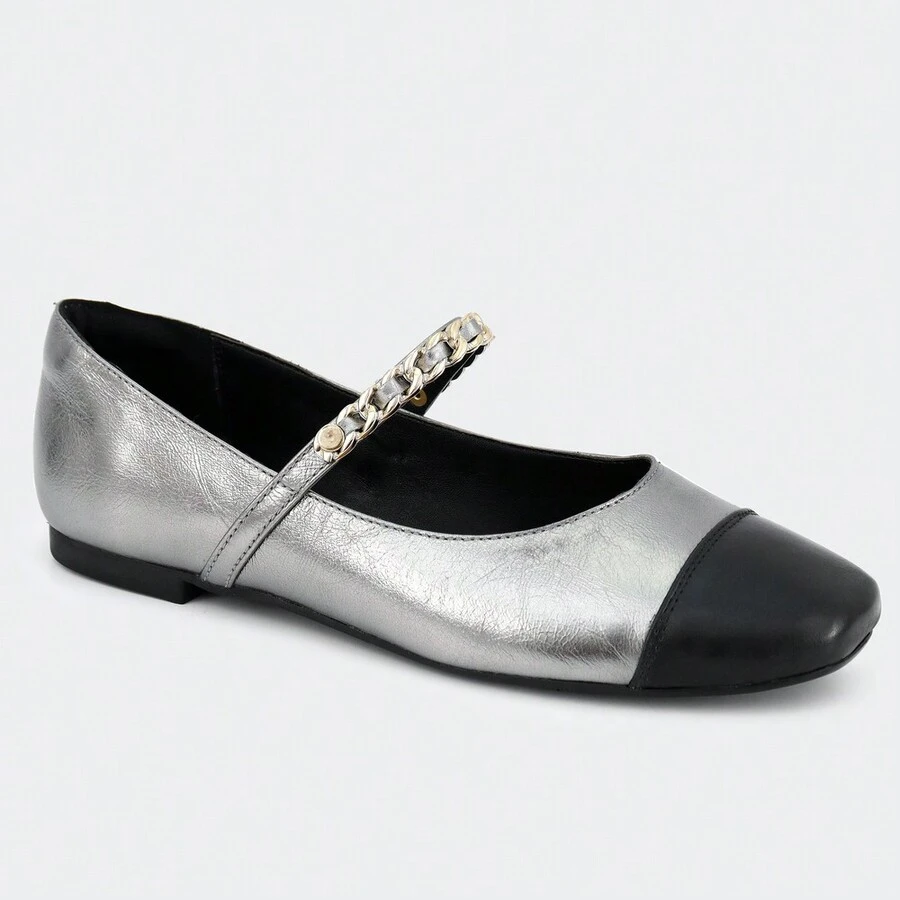 Women Flats - Silver - View 1
