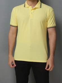 Men Polo Shirts - Màu vàng - Xem 2